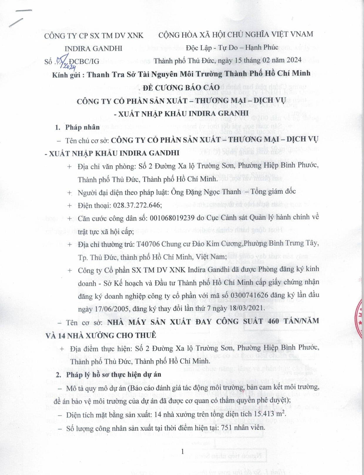 Đề cương báo cáo thanh tra Sở TN&MT — trang 1